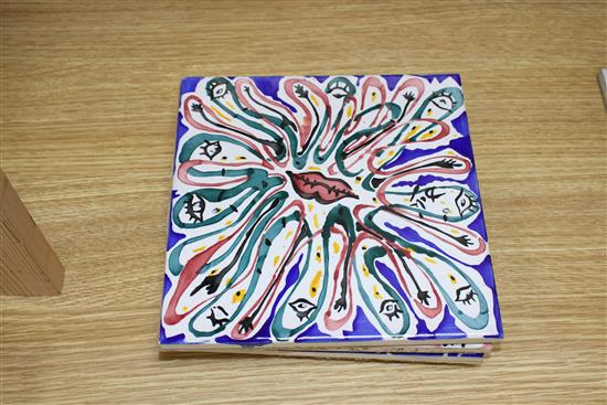 Salvador Dali, a set of six limited edition tiles, made by Mikana 1954, box number 591/750, 20 x 20cm